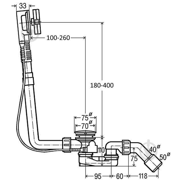 Сифон для ванны Viega MULTIPLEX M5, 560 мм - фото 2