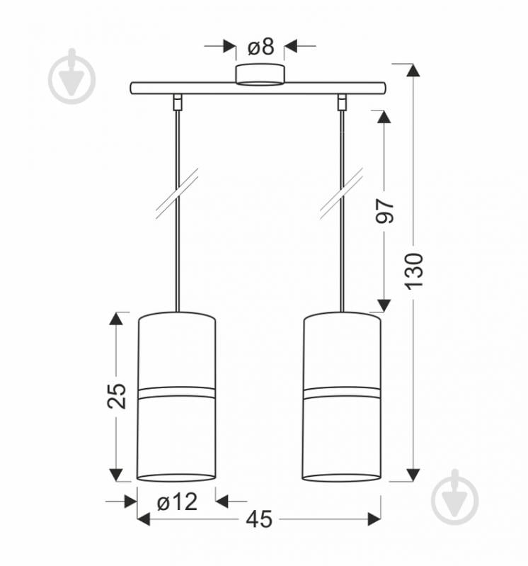 Люстра підвісна Candellux Gina 2x60 Вт E27 чорний/золото 32-19776 - фото 3