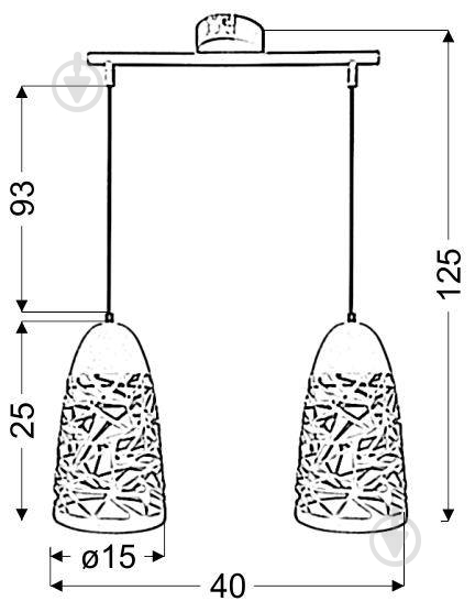 Люстра підвісна Candellux SABRIN 2x60 Вт E27 білий 32-54869 - фото 2