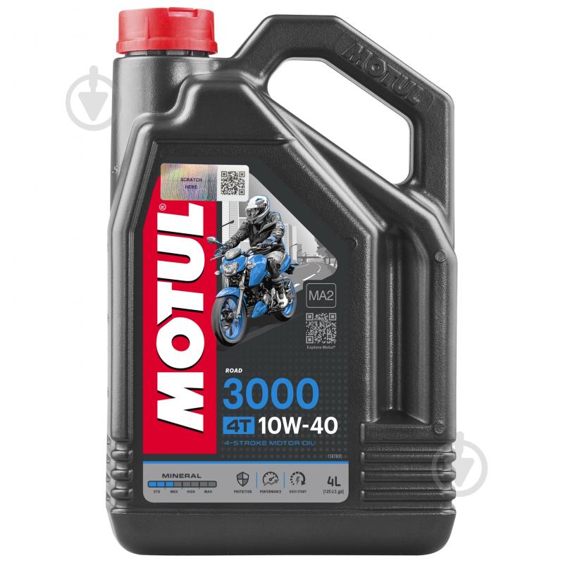 Моторне мастило Motul 3000 4T SAE 10W-40 4 л (846041) - фото 1