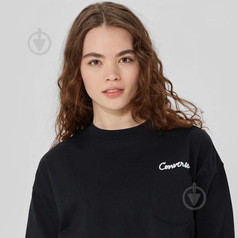 Світшот Converse FASHION CROP LS POCKET TOP 10024528-001 р.XL чорний - фото 4