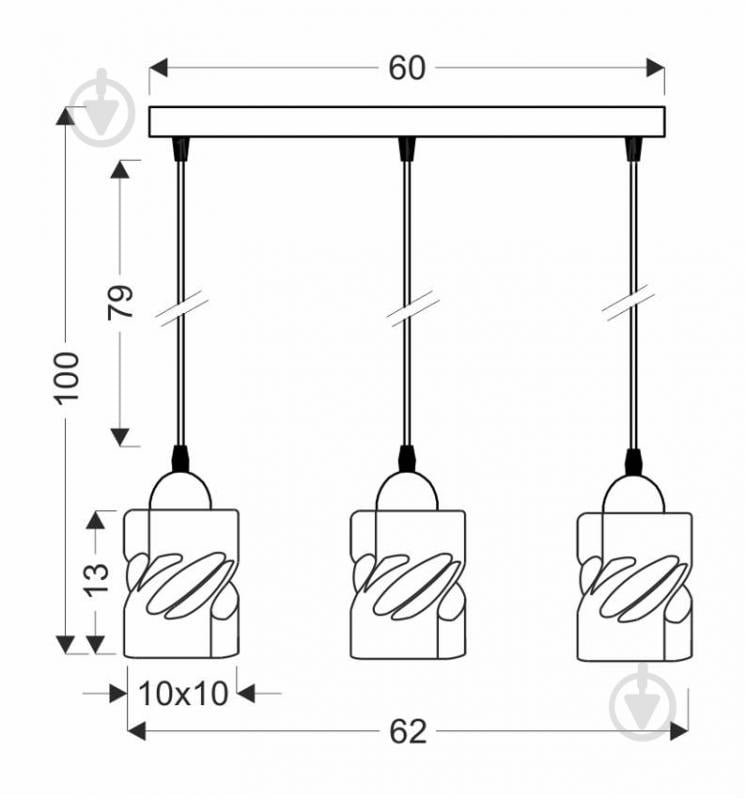 Люстра підвісна Candellux Felis 3x60 Вт E27 димчастий/чорний 33-00149 - фото 5