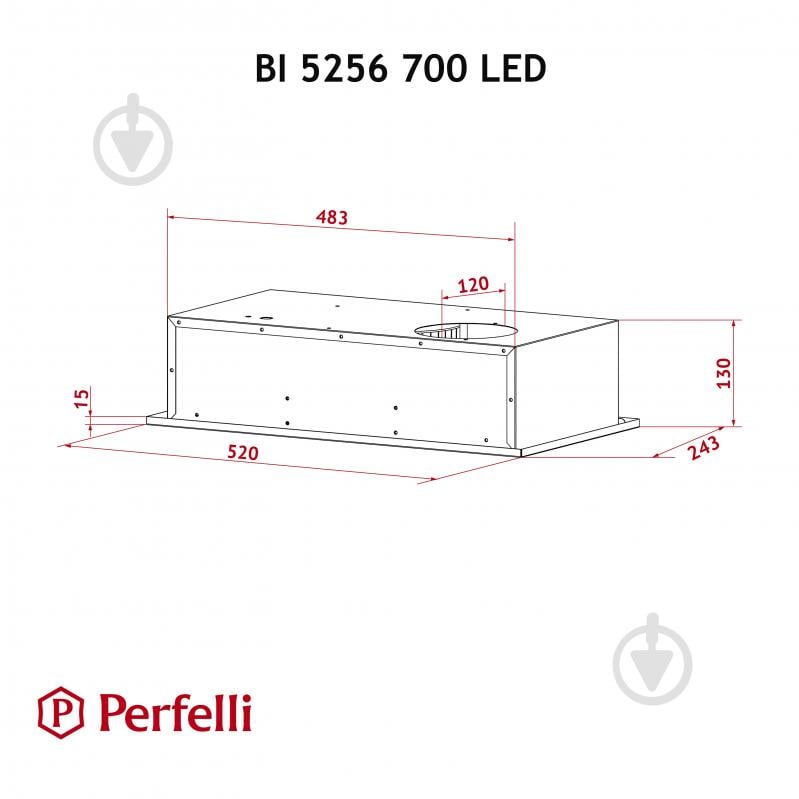 Витяжка Perfelli BI 5256 BL 700 LED повновбудовувана - фото 11