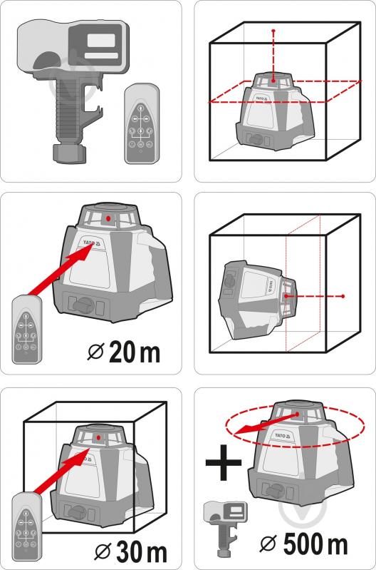 Нивелир лазерный YATO YT-30430 - фото 4 Нивелир лазерный YATO YT-30430 - фото 4