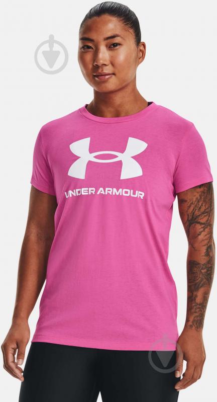 Футболка Under Armour SPORTSTYLE LOGO SS 1356305-659 р.M рожевий - фото 1