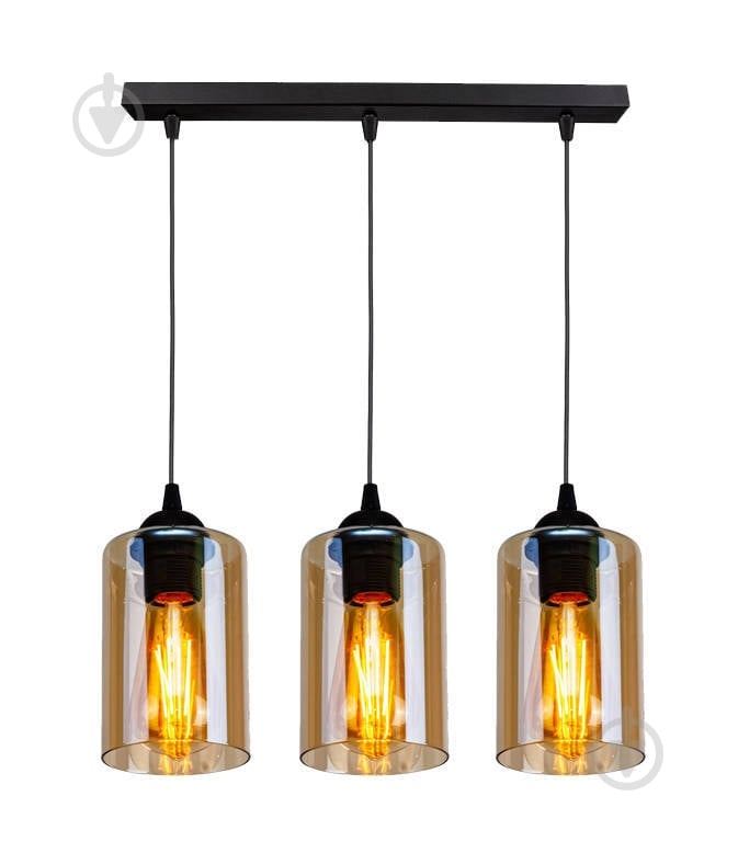 Люстра подвесная Candellux Bistro 3x40 Вт E27 янтарный/черный 33-00545 - фото 1