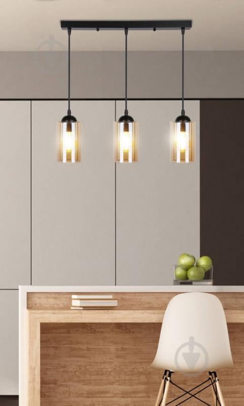 Люстра подвесная Candellux Bistro 3x40 Вт E27 янтарный/черный 33-00545 - фото 5