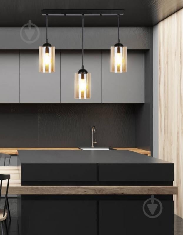 Люстра подвесная Candellux Bistro 3x40 Вт E27 янтарный/черный 33-00545 - фото 6