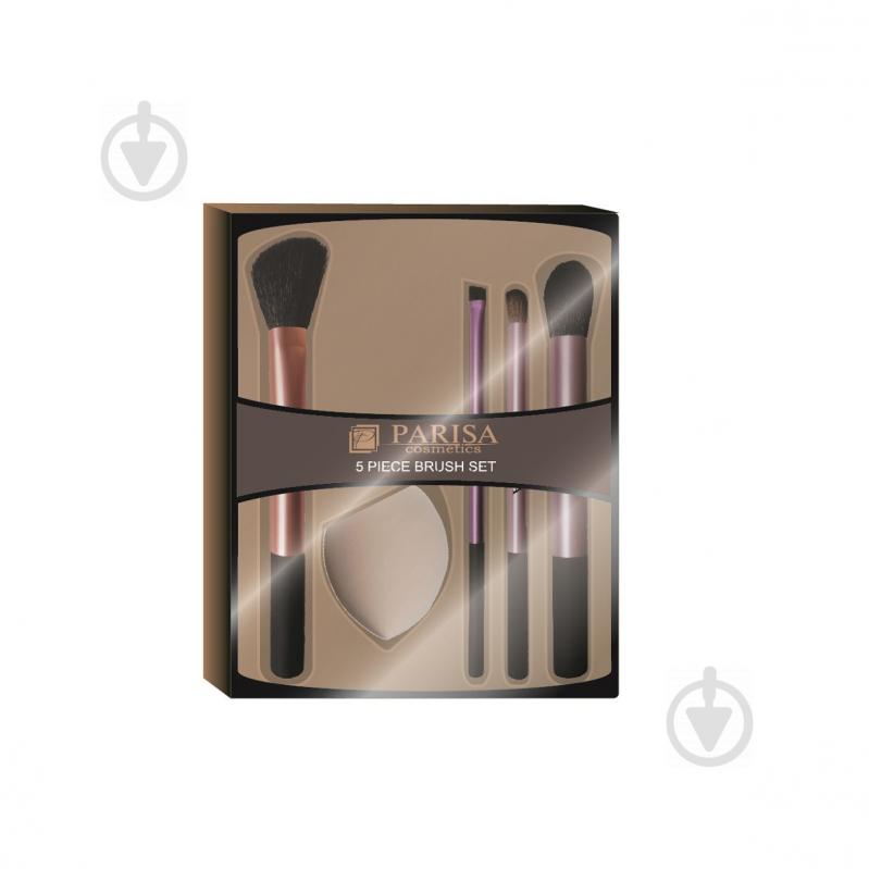 Набір пензлів PARISA COSMETICS для макіяжу та спонжик Р 104 - фото 1