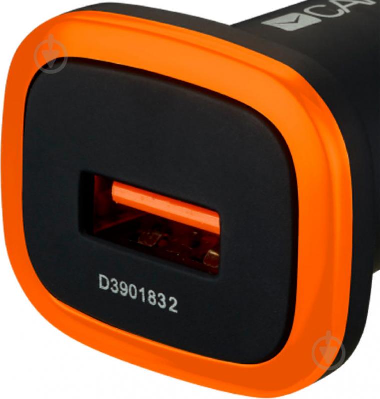 Адаптер автомобильный 1USB 1A Black-Orange - фото 3