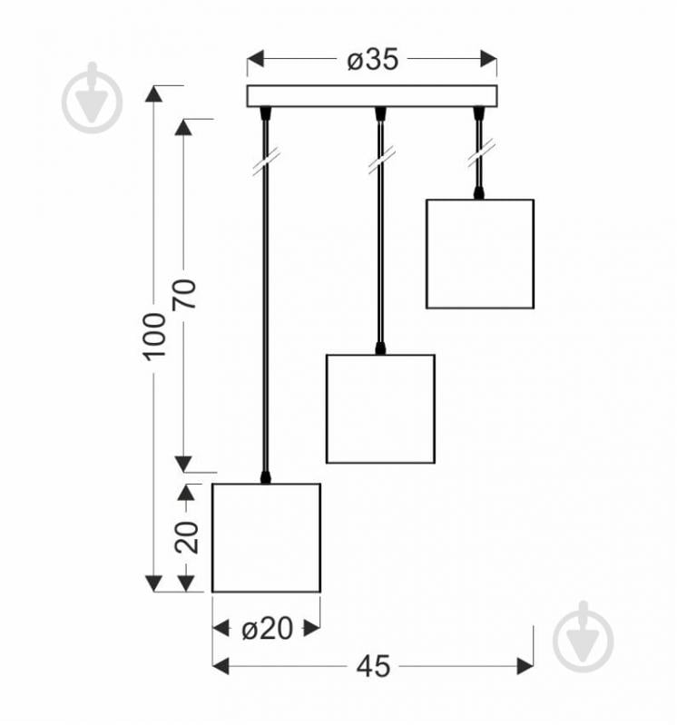 Люстра подвесная Candellux Atlanta 3x40 Вт E27 белый/золото 33-00682 - фото 2