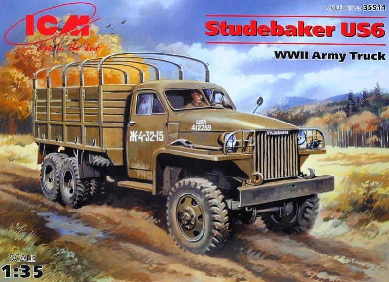 Сборная модель ICM армейский грузовой автомобиль второй мировой войны Studebaker US6 (4823044402021) 1:35 - фото 1