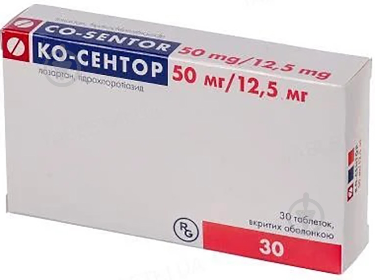 Ко-сентор №30 (10х3) таблетки 50 мг/12,5 мг - фото 1