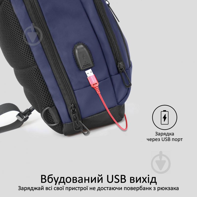 Рюкзак для ноутбука Promate TrekPack-SB 13" blue (trekpack-sb.blue) - фото 6