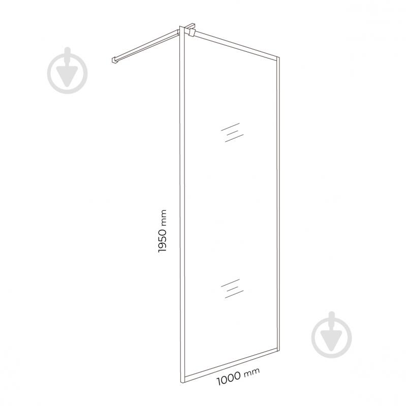 Стінка душова Doosh 100х195 см DO-GL-02 - фото 2
