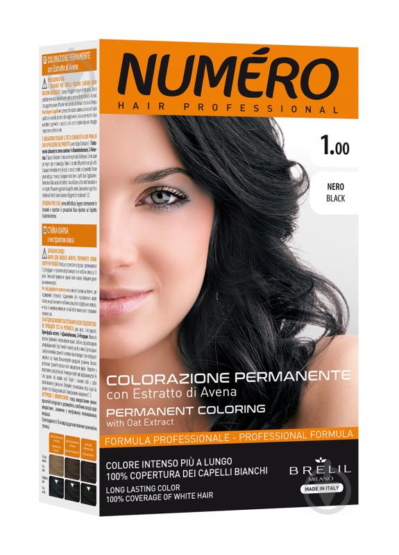 Крем-краска для волос Numero 1.00 Black (черный) 140 мл - фото 1