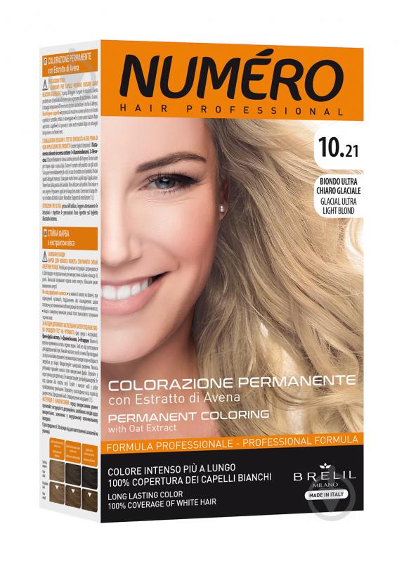 Крем-краска для волос Numero 10.21 Glacial ultra light blonde (ледяной ультрасветлый блонд) 140 мл - фото 1