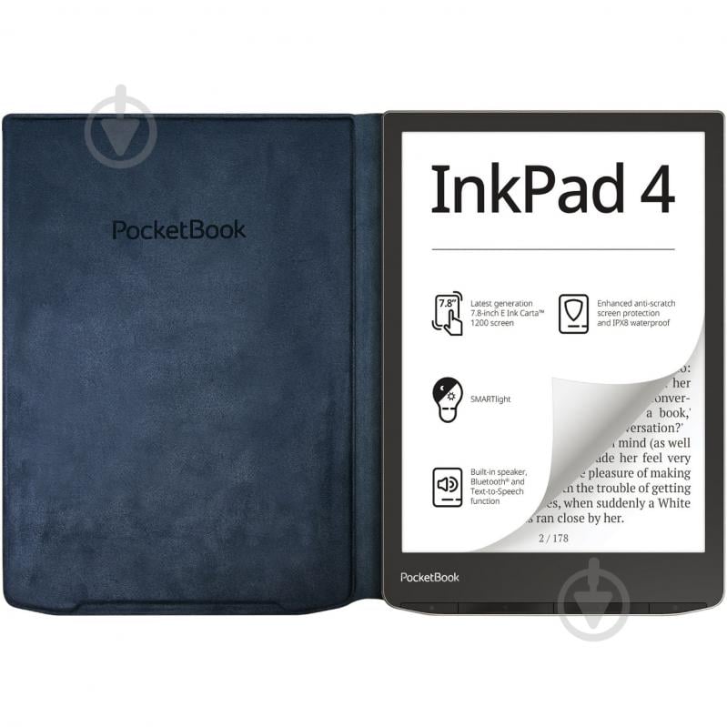 Чехол PocketBook Charge cover для InkPad Color 2/InkPad Color 3/InkPad 4 dark blue (N-QI-PU-743G-NB-WW) - фото 4