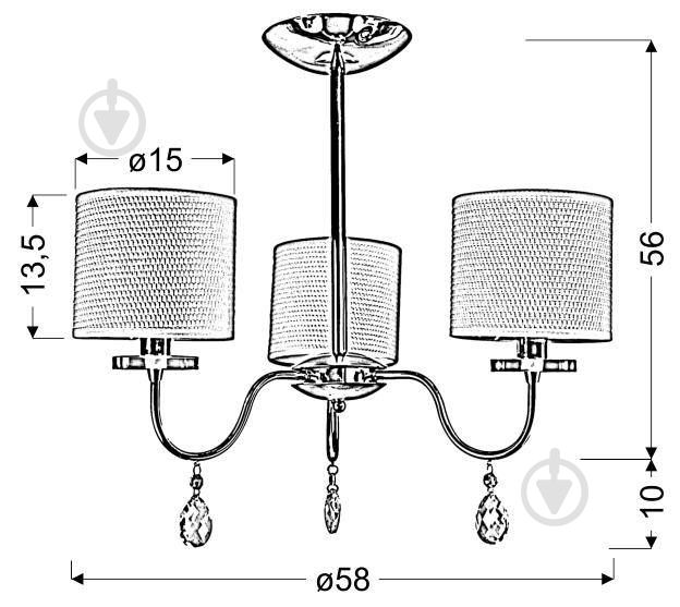 Люстра стельова Candellux ESTERA 3x40 Вт E14 хром/білий 33-11664 - фото 2