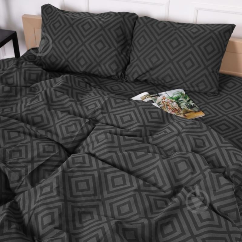 Наволочка бязь 17-0625 Geometry Graphite 40x60 см графітовий MirSon - фото 3