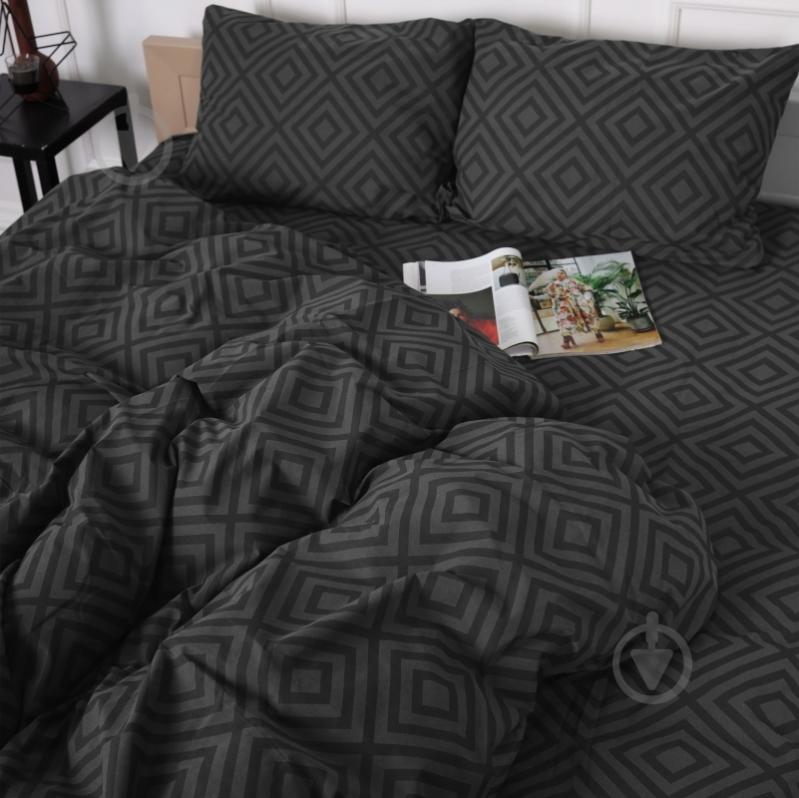 Наволочка бязь 17-0625 Geometry Graphite 40x60 см графітовий MirSon - фото 4