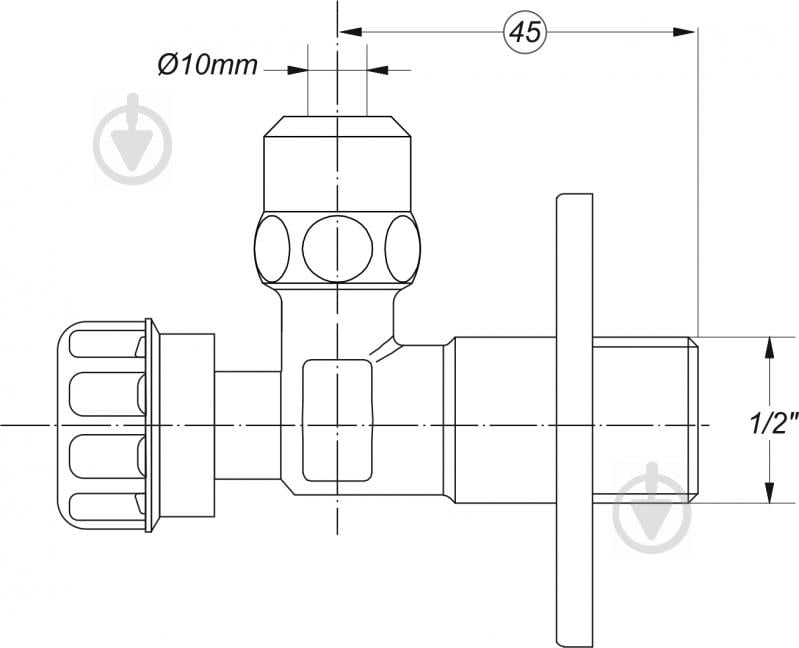 Кран угловой Bonomini Lonestar Basic 1/2 x 10 мм 0511OT10B7 - фото 2