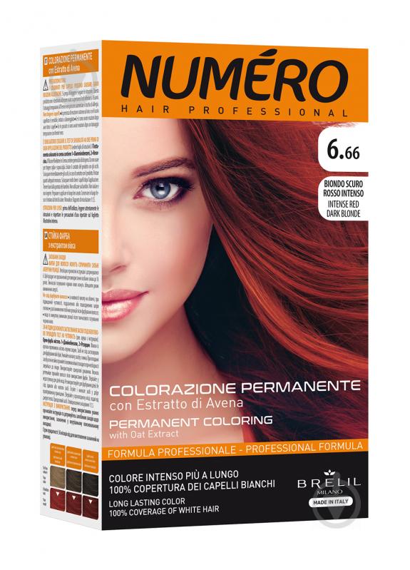 Крем-фарба для волосся Numero 6.66 Intense red dark blonde (темний насичено червоний блонд) 140 мл - фото 1