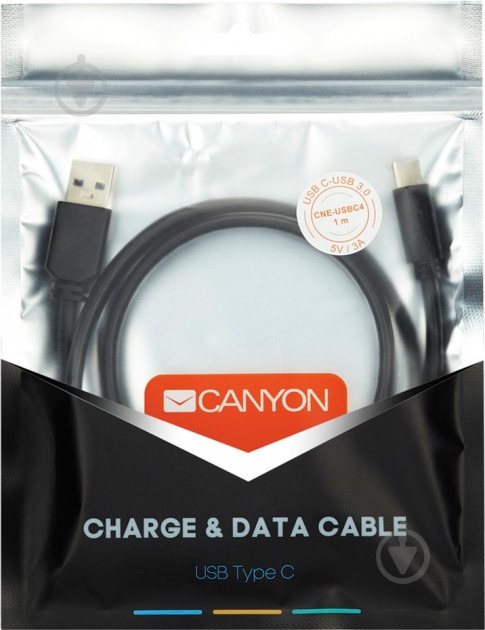 Кабель Canyon USB type C – USB type A 1,8 м black (CNE-USBC2B) - фото 3