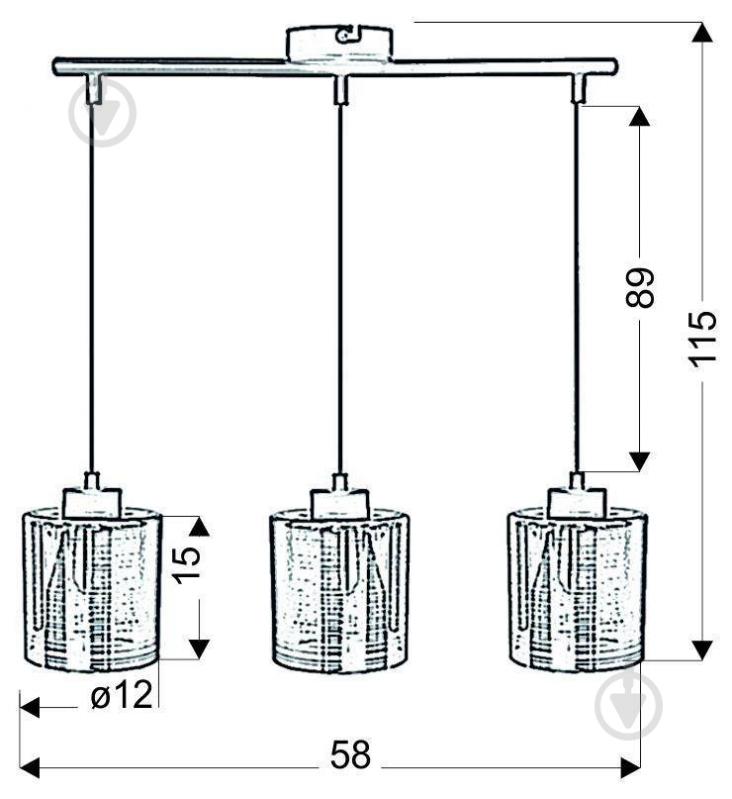 Люстра подвесная Candellux NOCTURNO 3x40 Вт E27 хром 33-57709 - фото 2