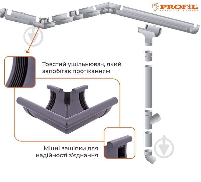 Угол наружный PROFiL 90° 90 мм графит - фото 2
