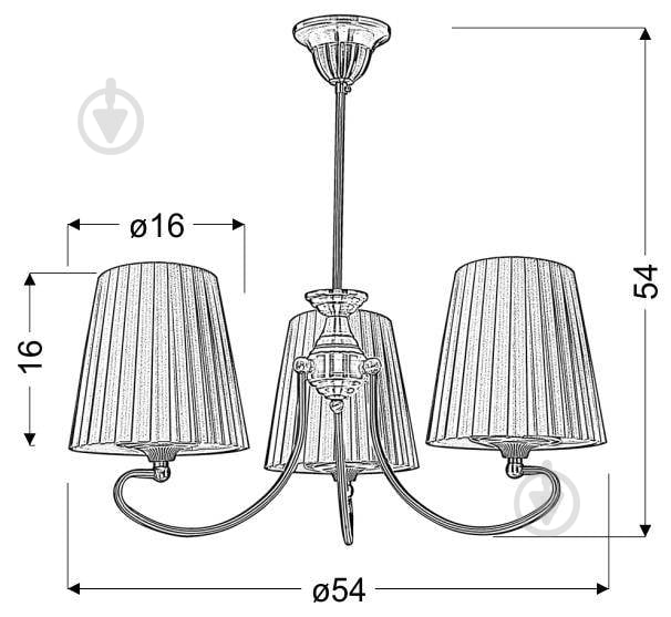 Люстра потолочная Candellux MOZART 3x60 Вт E27 коричневый 33-33970 - фото 2