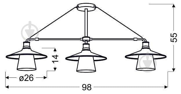 Люстра потолочная Candellux LOFT 3x60 Вт E27 черный/белый 33-43115 - фото 2