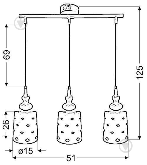 Люстра підвісна Candellux HAMP 3xE27 білий 33-51943 - фото 2