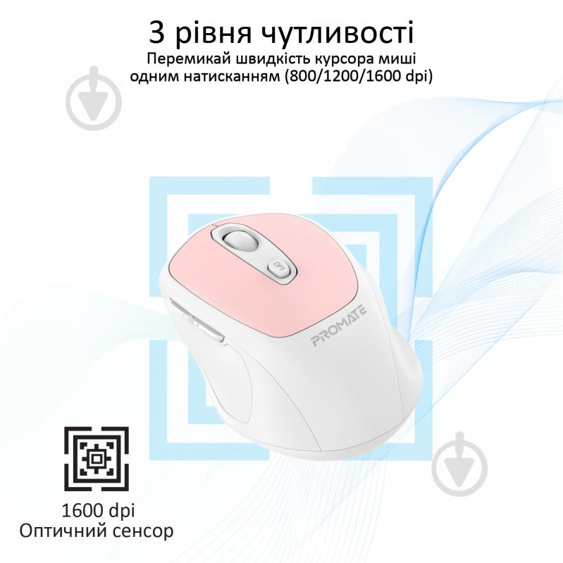 Мышка Promate Clix-9 Wireless Pink pink (clix-9.pink) - фото 2