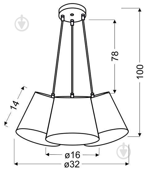 Люстра підвісна Candellux GIRL 3x40 Вт E27 різнокольоровий/білий 33-62949 - фото 2