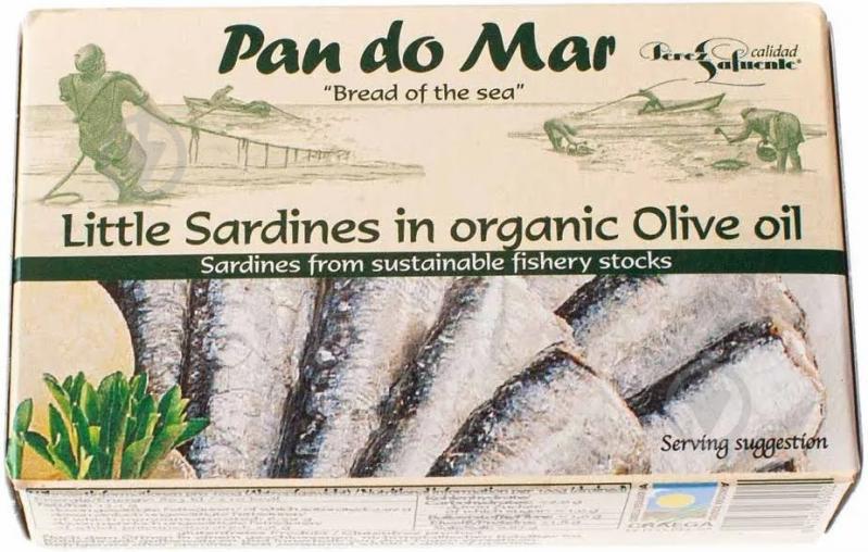 Сардины Pan do Mar (мини) в органическом оливковом масле 120 г - фото 1