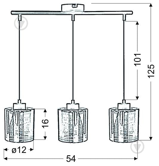 Люстра підвісна Candellux COX 3x60 Вт E27 чорний 33-59369 - фото 3