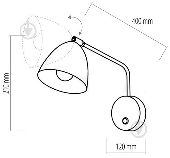 Бра TK Lighting Loretta 1x60 Вт E27 білий 2372 - фото 2