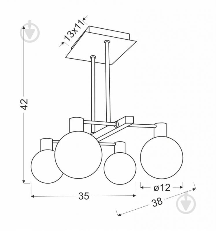 Люстра потолочная Candellux Maldus 4x40 Вт G9 хром/белый 34-01467 - фото 2