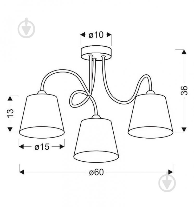 Люстра стельова Candellux LUK 3x40 Вт E14 срібло/хром 33-70746 - фото 2