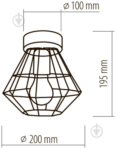 Люстра стельова TK Lighting Diamond 1x60 Вт E27 сірий 2293 - фото 2