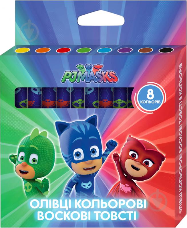 Олівці воскові PJ Masks 8 шт. Перо - фото 1