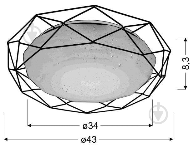 Люстра стельова Candellux SVEN 1x28 Вт чорний/білий 98-66244 - фото 2