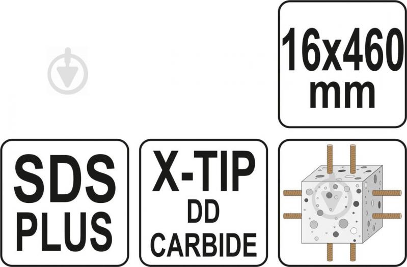 Бур YATO Premium SDS-plus 16x460 мм 1 шт. YT-41956 - фото 5