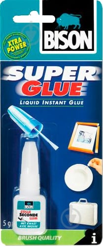 Клей Bison Super Glue с кисточкой 5 мл - фото 1