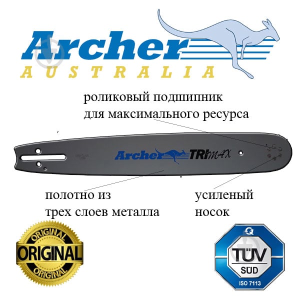 Шина для пилы ARCHER 325" 1,5 мм 38,5 см 64 в.л. 15B8-TL-UH - фото 2