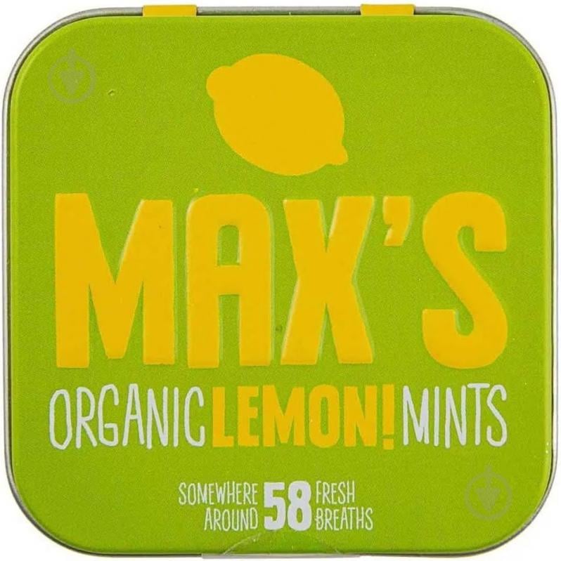 Драже Max's Organic Mints со вкусом лимона органическое 35г - фото 1