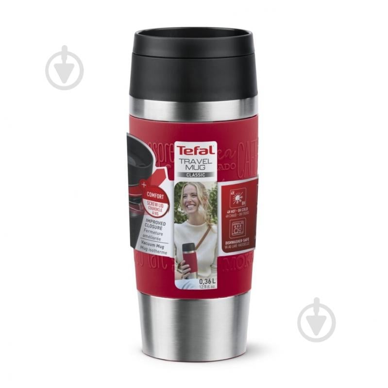 Термочашка Travel Mug Classic 0.36 л красная N2020410 Tefal - фото 10