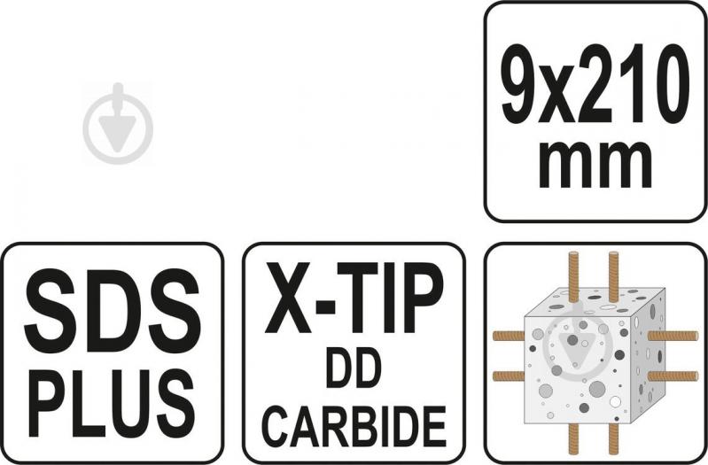 Бур YATO Premium SDS-plus 9x210 мм 1 шт. YT-41944 - фото 5