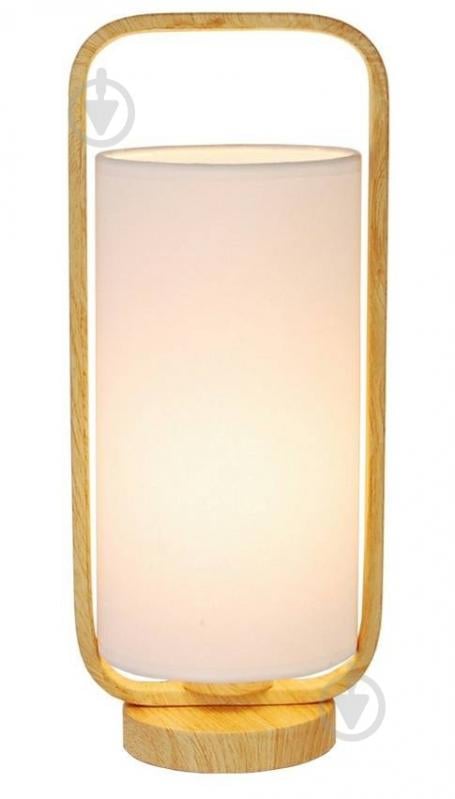 Настольная лампа декоративная Candellux ISUMI 1x40 Вт E27 беж/дерево/белый 50501044 - фото 1